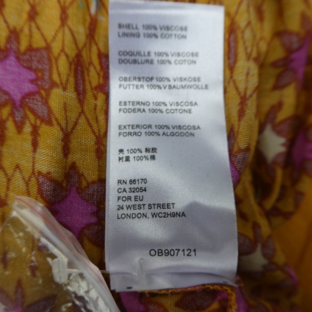 Free People Midi Dress Rare Feeling Goldenrod Combo Ruffled Pintuck Drawstring S - Picture 8 of 9
